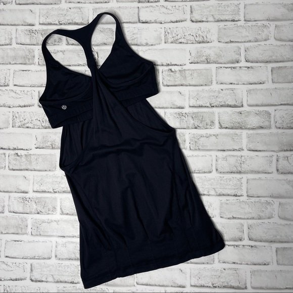 Lululemon practice freely black 2 in 1 tank top sports bra size 8 - Picture 2 of 6
